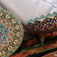 پشقاب و شکلات خوری مینا کاری شده