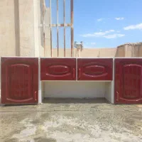کابینت فلزی رنگ کوره ای و میز تلوزیون ام دی اف