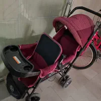 کالسکه دوقلو برند دلیجان و یک کریر کودک