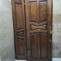 درب چوبی اعلا با قاب و کرکره فلزی جهت درب ورودی