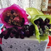 دسته گل خشک شده 40 عدد گل رز