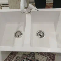 سینک دوقلو گرانیتی کرم رنگ