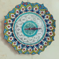 ساعت دیواری مینا کاری گرد