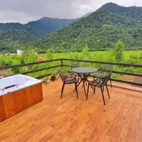 اجاره کلبه سوئیسی لوکس دوخوابه جکوزی دار (کد۵۵)