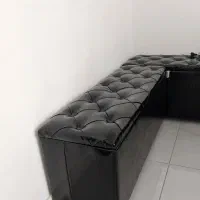 پاف مشکی چرم دوعدد