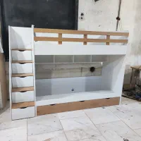تخت دو طبقه مدل طرح چوب