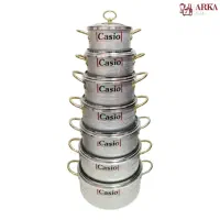 سرویس ۱۴ پارچه قابلمه رویی کاسیو اصلی آکبند