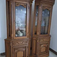 بوفه سه گوش چوب گردو