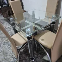 میز ناهار خوری ۴ نفره فلزی شیک