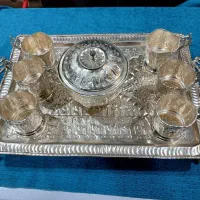 ست سینی استکان و قندون