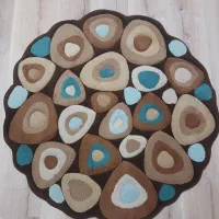فرش پادری گرد طرح سنگ