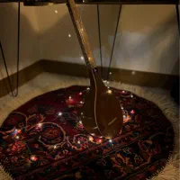 دوتا قالیچه دستباف دور دوزی شده