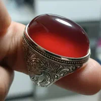 انگشتر عقیق سرخ سیاه