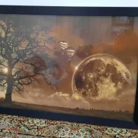 تابلو چراغدار طرح ماه و درخت