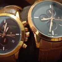 ساعت مچی ست بدنه استیل بندچرم ROMANSON