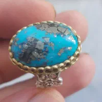 نگین عقیق وانگشتر فیروزه