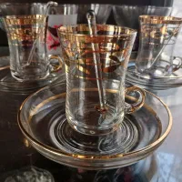 ۴ استکان قدیمی طلاکوب روسی قدیمی و