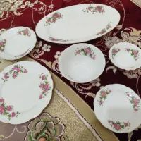 سرویس چینی گل سرخ و بلور