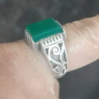 انگشتره نقره با نگین عقیق