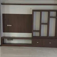 تی وی وال MDF( TVWall) و پرده حریر و روشویی و دوش