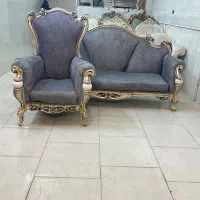 مبل سلطنتی مدل نگار تمام گردو کلاف بزرگ دوعدد عسلی