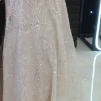پیراهن مجلسی نونو یک بار پوشیده شده کرم رنگ