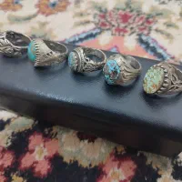 انواع انگشتر فیروزه و عقیق دانه‌ای ۶۰۰ت