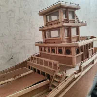 ماکت کشتی چوبی دست ساز طول ۱۲۰ سانت بزرگ