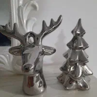 مجسمه گوزن و درخت کریسمس پلی استر