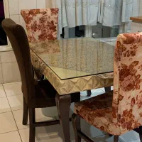 میز نهارخوری، چهار نفره، میز بزرگ به همراه شیشه