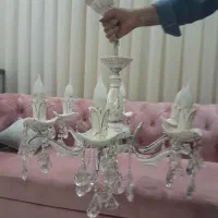 لوستر۶شعله،جنس برنج،به همراه ۶عددلامپ