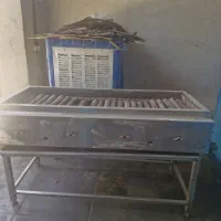کباب پز گازی چهار شعله بدنه استیل