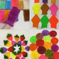 اسکاج توت فرنگی  و لیف دست بافت