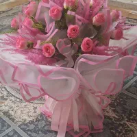 گل مصنوعی رزصورتی  جاودان