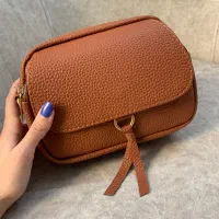 کیف چرم قهوه ای و سبز