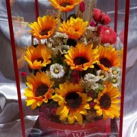 *باکس گل مصنوعی بزرگ ۲۲cm×۴۰cmرنگ بندی متنوع*