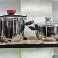 زودپز ۲قلو تفال 5و7 استیل 18\10 جهیزیه باارسال