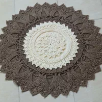 فرشینه دستبافت ا متری نسکافه ای یاسی قرمز اماده
