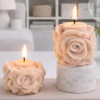شمع استوانه ای مدل رز کوچک عطری