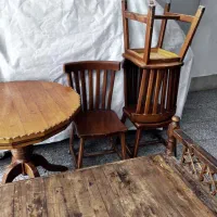 تخت و میز ناهارخوری تمام چوبی