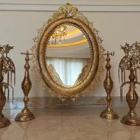 آینه شمعدان آنتیک برنز