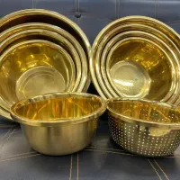 آبکش لگن طلایی ضخیم لبه یونیک