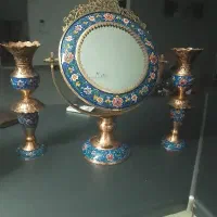 آینه شمعدان مس فیروزه