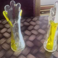 1 جفت گلدان کریستال چک قدیمی خاص و کمیاب