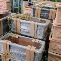 گلدان چهار گوش گلدان چاهی خمره سبز