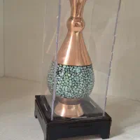 گلدان مسی فیروزه کوب