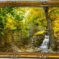 تابلوفرش دستبافت کوچه باغ سه بعدی سایز خیلی بزرگ
