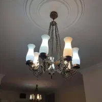 لوستر قدیمی برنز دوعدد ۷ شعله