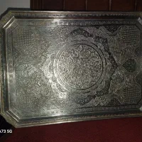 سینی نقره قدیمی حکاکی شده