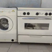 ماشین لباسشویی آبسال و اجاق گاز طرح فر